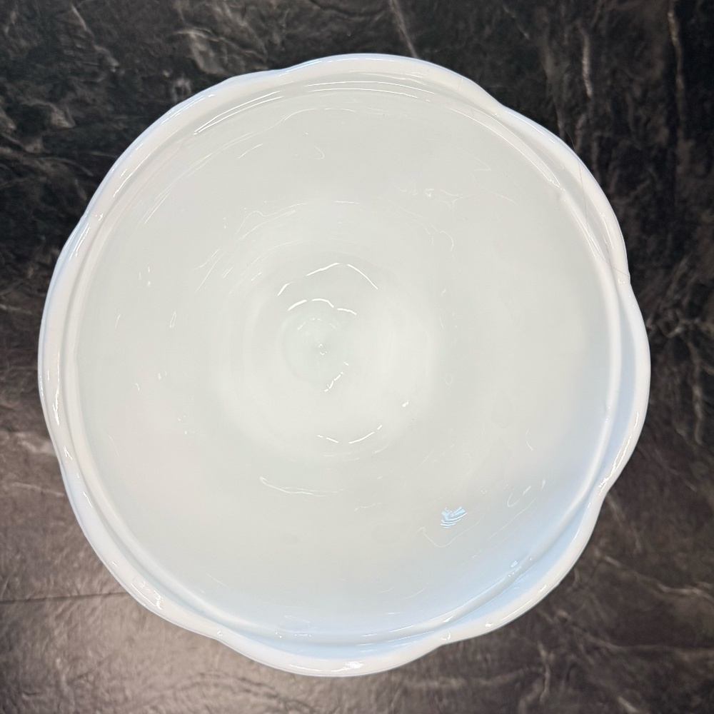 White Milk Glass Pedestal Bowl - Picture 9 of 15